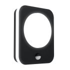 Applique extérieur avec détecteur de mouvement noire en aluminium, Luut, 9W, 3000K LED, IP44