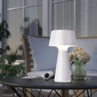 Lampe de table extérieur blanche en plastique, Peterke, 3W, white switch LED, IP44, avec variateur tactile