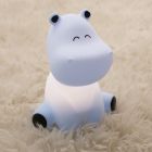 Lampe de table pour enfants bleue en plastique, Hippo, 5W, RGBW LED
