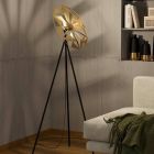 Lampadaire doré en aluminium, Thiemen, avec interrupteur