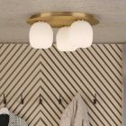 Plafonnier blanc en verre, Jeannine