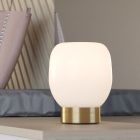 Lampe de table blanche en verre, Jeannine, avec interrupteur