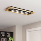 Lampe plafond bois en aluminium, Kyllian, 9W, blanc chaud à froid réglable LED, gradable en 3 étapes