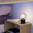 Lampe de table noire en verre, Bravino, avec variateur tactile