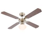 Ventilateur de plafond marron en acier inoxydable, Henza, avec interrupteur à tirette