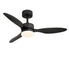 Ventilateur de plafond noir en métal, Herre, 20W, blanc chaud à froid réglable LED, avec télécommande