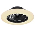 Ventilateur de plafond noir en plastique, Joni, 40W, blanc chaud à froid réglable LED, avec télécommande
