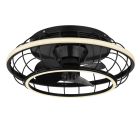 Ventilateur de plafond noir en métal, Jorne, 30W, blanc chaud à froid réglable LED, avec télécommande