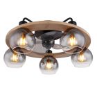 Ventilateur de plafond rustique bois, Jouke, avec télécommande