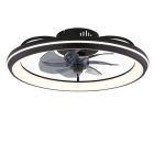 Ventilateur de plafond noir en plastique, Juulke, 40W, blanc chaud à froid réglable LED, avec télécommande