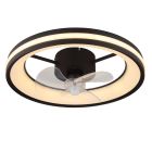 Ventilateur de plafond noir en plastique, Klaaske, 30W, blanc chaud à froid réglable LED, avec télécommande