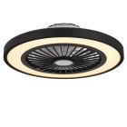 Ventilateur de plafond noir en plastique, Komal, 45W, blanc chaud à froid réglable LED, avec télécommande