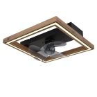 Ventilateur de plafond marron en plastique, Lamyea, 24W, blanc chaud à froid réglable LED, avec télécommande