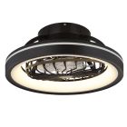 Ventilateur de plafond noir en plastique, Lenard, 40W, blanc chaud à froid réglable LED, avec télécommande