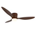 Ventilateur de plafond marron en plastique, Lenneke, 20W, blanc chaud à froid réglable LED, avec télécommande