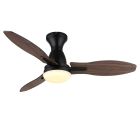 Ventilateur de plafond marron en métal, Majda, 22W, white switch LED, avec télécommande