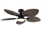Ventilateur de plafond marron en métal, Naduah, 22W, white switch LED, avec télécommande