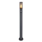 Lampadaire extérieur avec détecteur de mouvement noir en acier inoxydable, Ishara, IP44