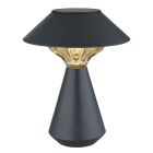 Lampe de table solaire extérieur noire en plastique, Nasr, 0,06W, 3000K LED, IP44, avec interrupteur