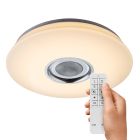 Lampe plafond blanche en plastique, Adali, 18W, RGBW LED, avec télécommande