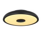 Lampe plafond noire en plastique, Musica, 18W, couleur réglable LED, IP44, avec télécommande