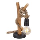 Lampe de table bois en corde, Nigoc