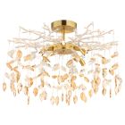 Plafonnier ambre en verre, Derck