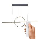 Suspension anthracite en métal, Wieger, 50W, blanc chaud à froid réglable LED, avec télécommande