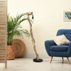 Lampadaire bois en corde, Udo, avec interrupteur