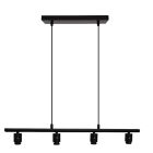 Suspension sans abat-jour noire en aluminium, Rika