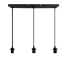 Suspension sans abat-jour noire en aluminium, Rika