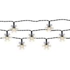 Éclairage de jardin à cordon solaire flocons de neige 50 LED blanc chaud