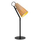 Lampe de table en rotin marronne, Bensen, avec interrupteur