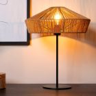 Lampe de table en rotin bois, Yunkai, avec interrupteur
