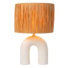 Lampe de table en rotin marronne, Ronda, avec interrupteur