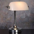 Lampe de bureau classique blanche, Banker, avec interrupteur