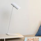 Lampe de bureau moderne blanche, Hester, avec interrupteur