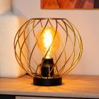 Lampe de table classique laiton, Danza, avec interrupteur
