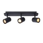 Spot plafond salle de bain moderne noir, Lennert, IP44