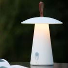 Lampe de table d'extérieur rechargeable moderne blanche, La Donna, 2W, 2700K LED, IP54, avec interrupteur