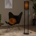 Lampadaire rustique noir, Herman, avec interrupteur