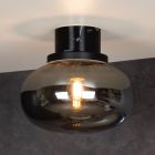 Plafonnier salle de bain rustique gris, Lorena, IP44