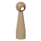 Lampe de table rechargeable moderne taupe, Ipsos, 3W, dim to warm LED, avec variateur tactile