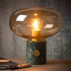 Lampe de table en marbre ambre, Charlize, avec interrupteur