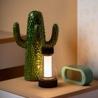 Lampe de table d'extérieur rechargeable moderne noire, Lorali, 1,2W, 2700K LED, IP44, avec variateur tactile