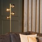 Lampadaire rétro doré, Tycho, avec interrupteur