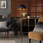 Lampadaire moderne noir, Siemon, avec interrupteur