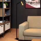 Lampadaire moderne noir, Sybil, avec interrupteur