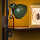 Lampe à pince rétro verte, Moys, avec interrupteur