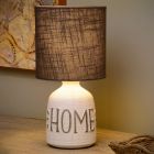 Lampe de table en céramique blanche, Cosby, avec interrupteur